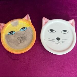 Cat-Themed Ceramic coasters or trinket dishes